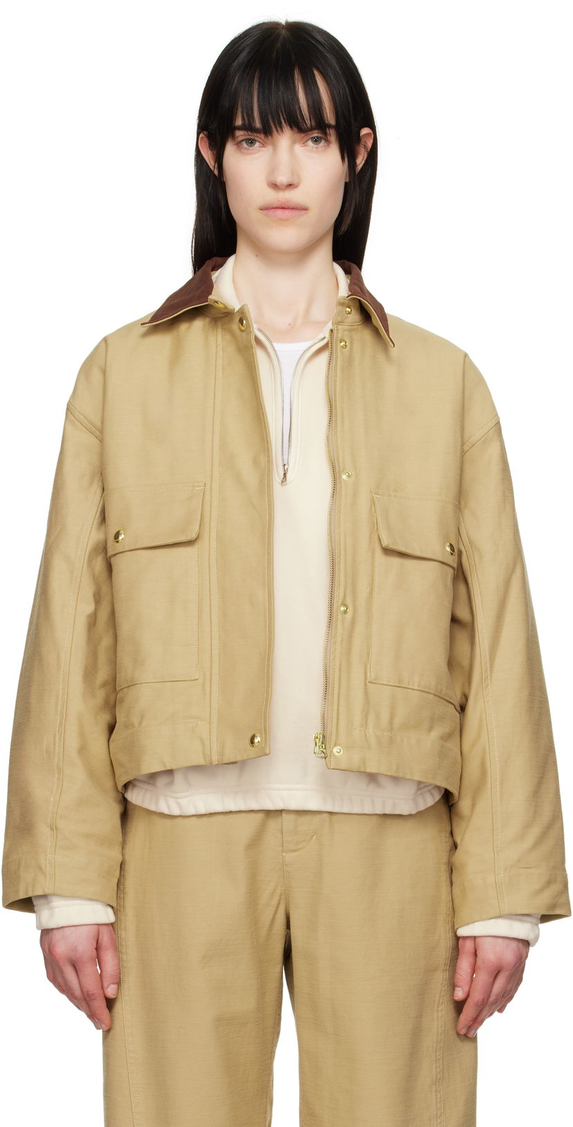 Takki rag & bone Rag & Bone Nonie 2-in-1 Twill Jacket Beige | WAW25S20167516