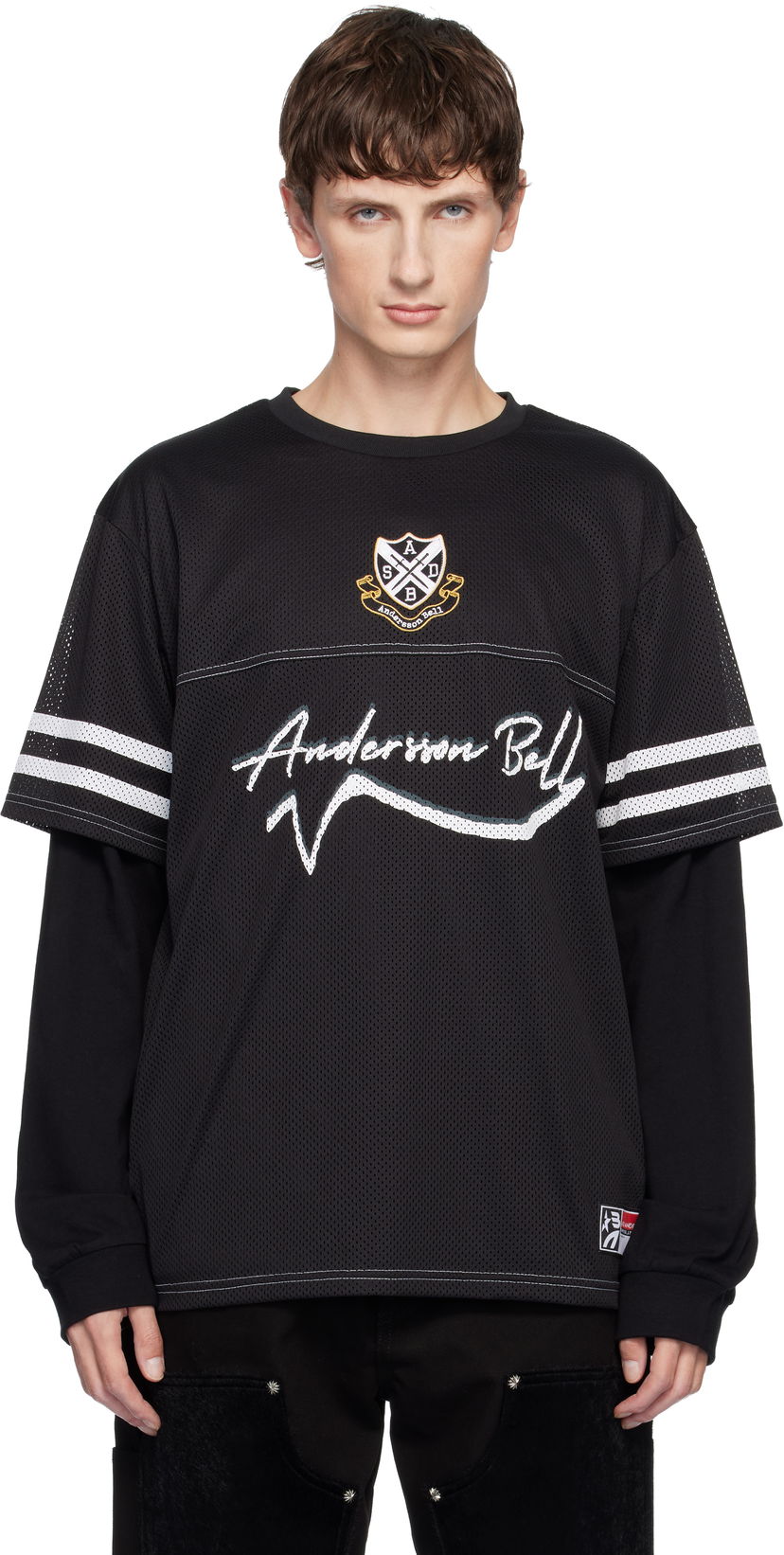 Jersey Andersson Bell Football Layered Long Sleeve T-shirt Musta | atb1380m
