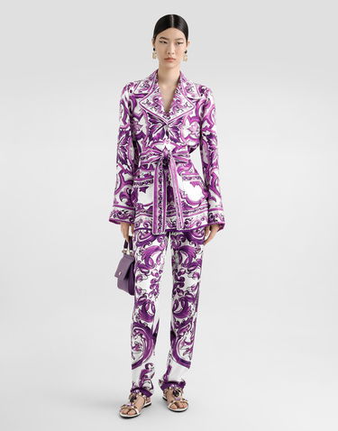 Takki Dolce & Gabbana Dolce & Gabbana Majolica-Print Twill Jacket Violetti | F5Q03THI1TKIP3TN, 1