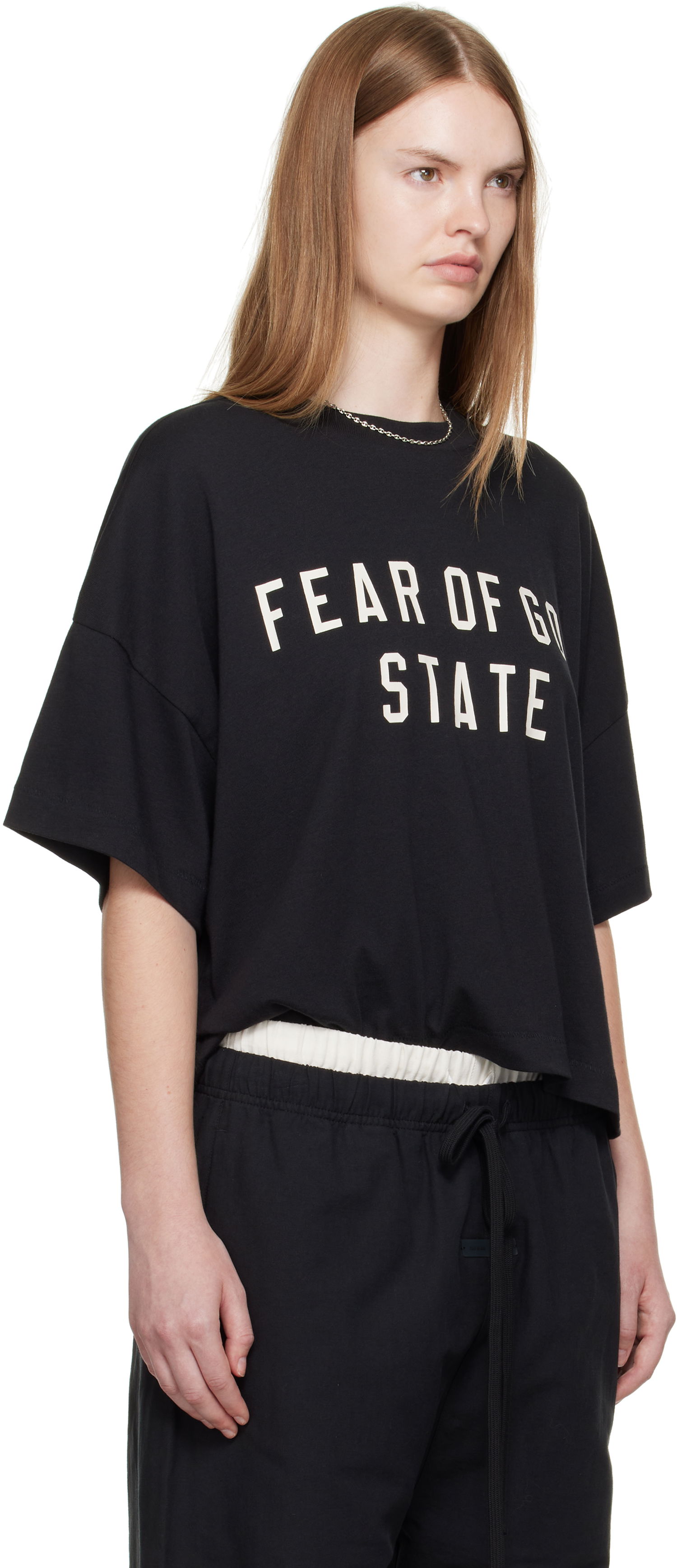 T-paita Fear of God Fear of God ESSENTIALS Boxy T-shirt Musta | 125SP257160FW, 1