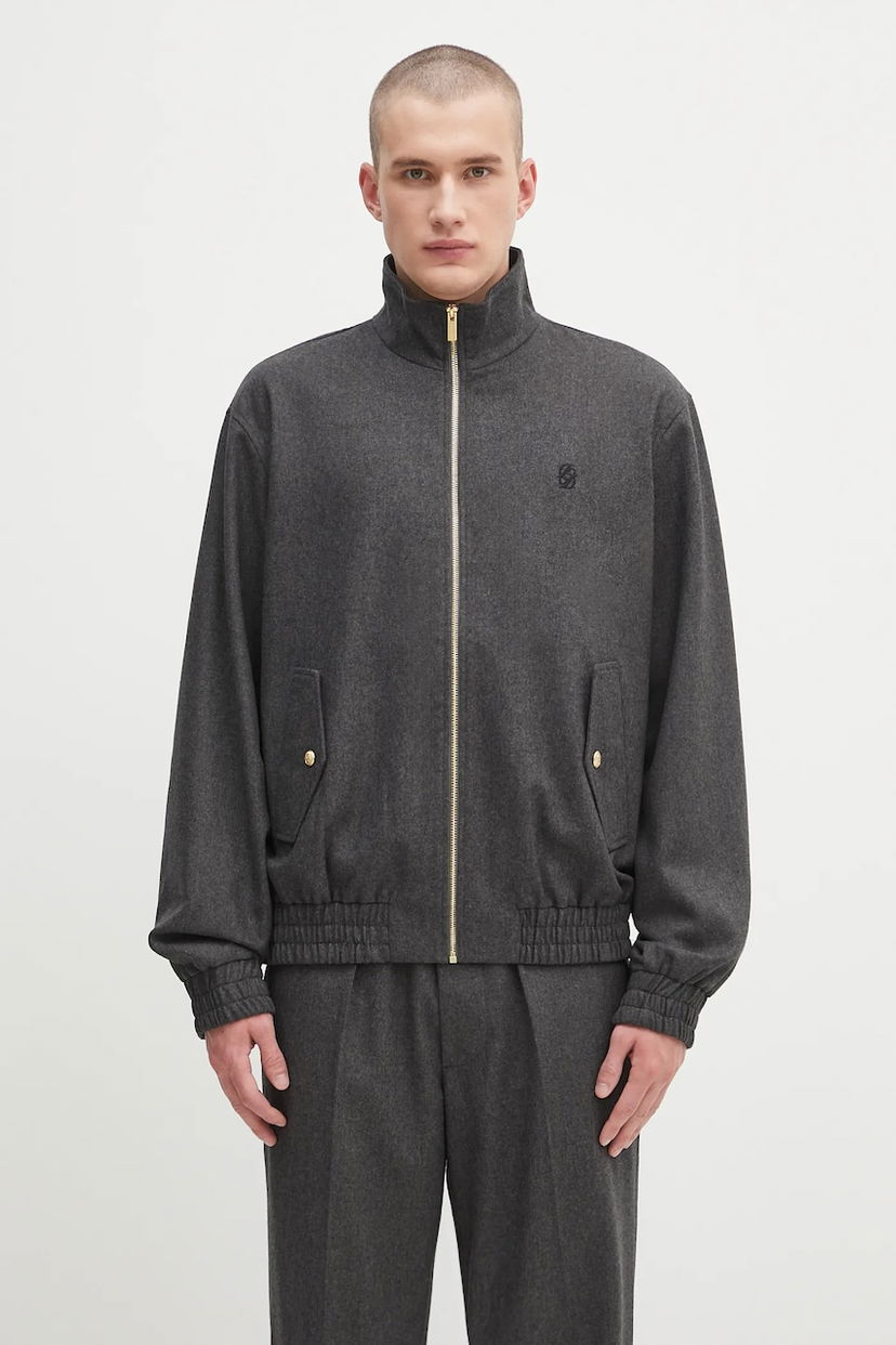 Bomber-takki Drôle de Monsieur Drôle de Monsieur La Trackjacket Flanelle Wool Bomber Jacket Harmaa | H.JT234.WV008