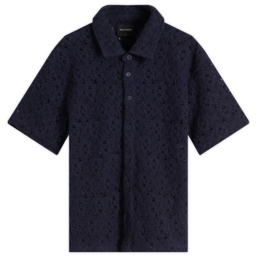 Paita DAILY PAPER Daily Paper Lace Shield Vacation Shirt Tummansininen | 2511118