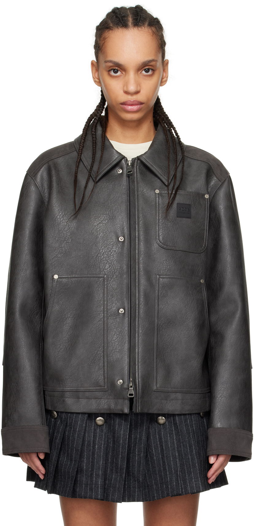 Takki Andersson Bell Andersson Bell Carpenter Faux-Leather Jacket Harmaa | awa682m