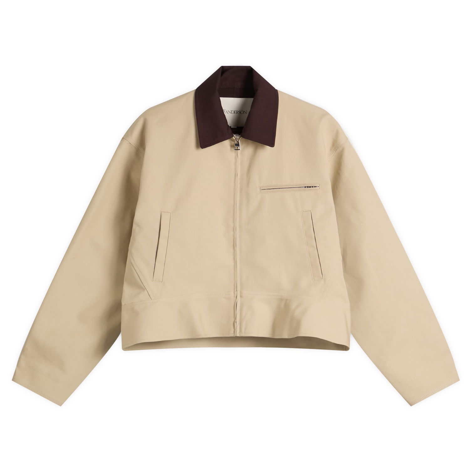 Takki JW Anderson JW Anderson Women's Curved Hem Workwear Jacket, Size Large Beige | JK0399-PG1802-166, 0