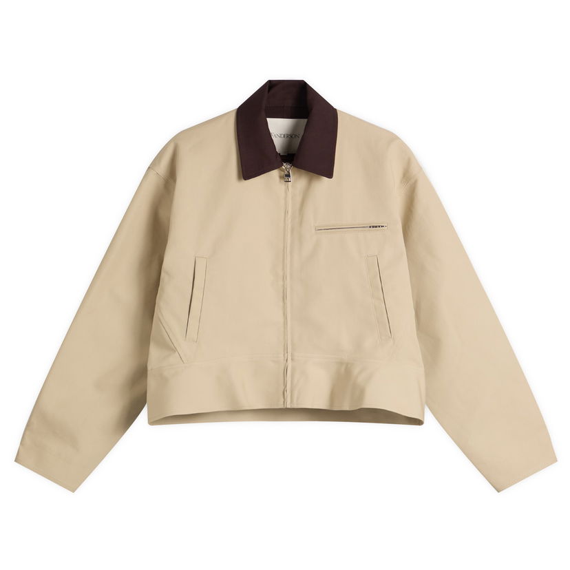 Takki JW Anderson JW Anderson Women's Curved Hem Workwear Jacket, Size Large Beige | JK0399-PG1802-166
