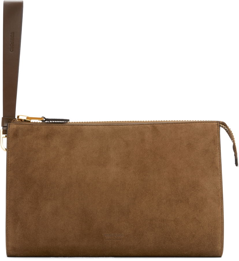 Lompakko Tom Ford Tom Ford Suede Calf Leather Mini Pouch Ruskea | H0500-LCL323G