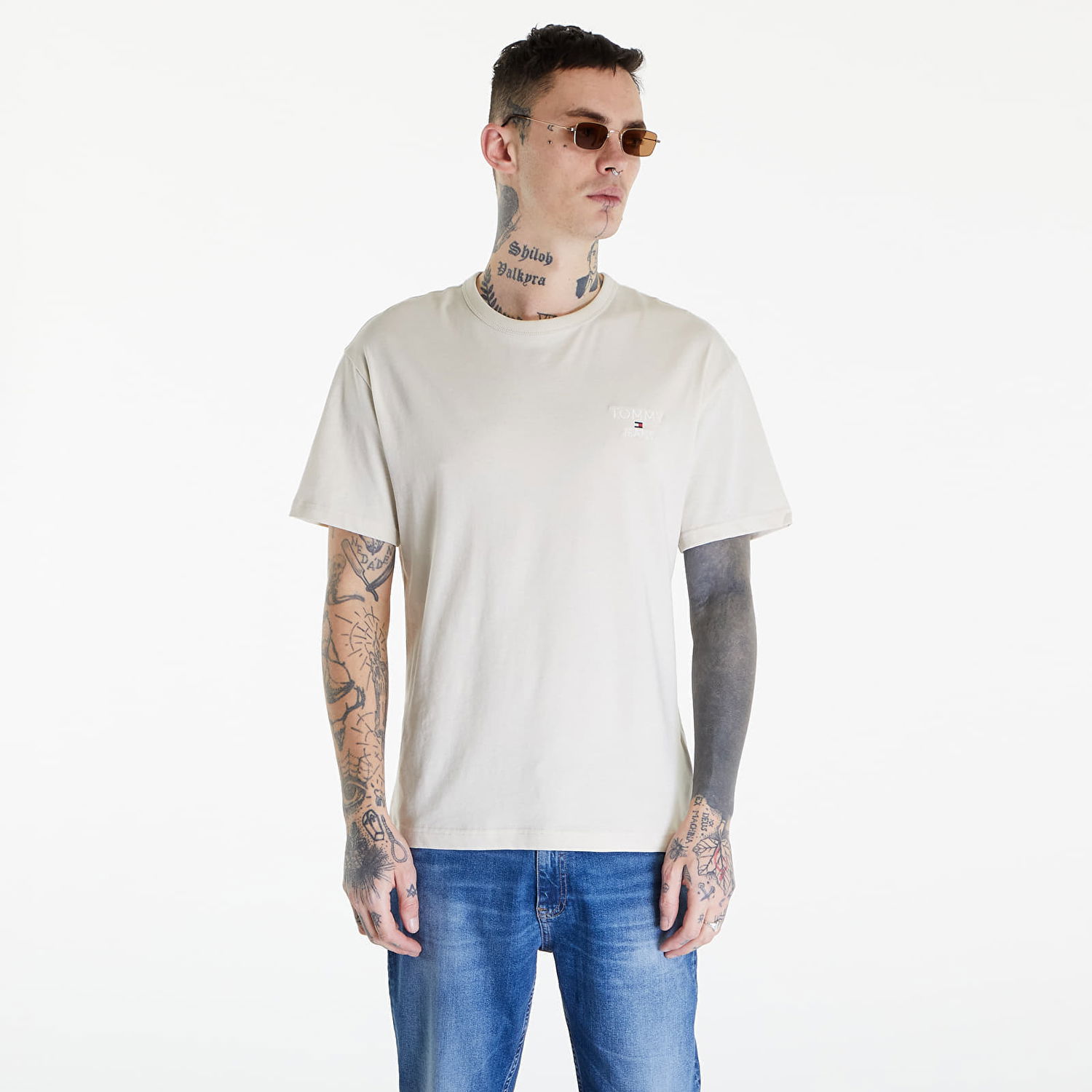 T-paita Tommy Hilfiger Reg Corp Tee Ext Beige Beige | DM0DM18872 ACG, 0