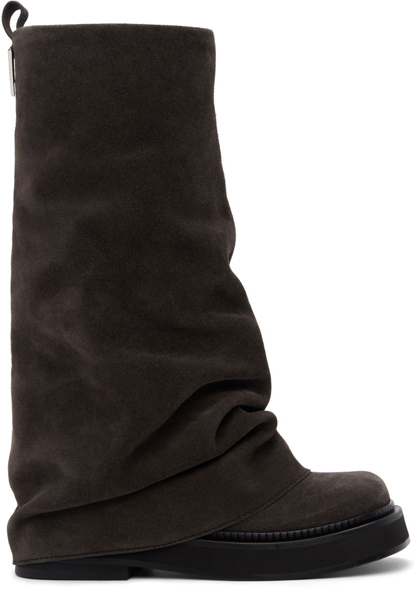 Vaatteet The Attico Attico Robin Suede Slouch Boots Harmaa | 246WS798 L007