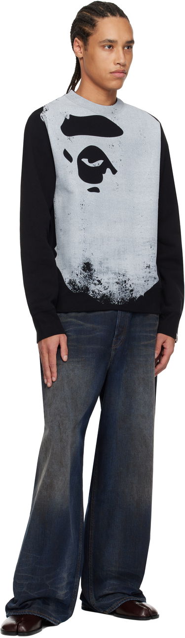 Villapaita BAPE A Bathing Ape Ape Head Over Print Sweatshirt Harmaa | 001SWK801006M, 3