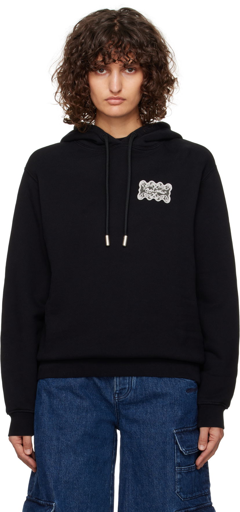 Huppari Off-White Lace Label Hoodie Musta | OWBB035F24FLE0061001