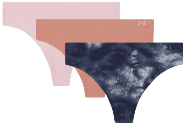 Pikkuhousut Under Armour Pure Stretch No Show Thong, 3-Pack Tummansininen | 1383894-044, 0