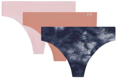 Pikkuhousut Under Armour Pure Stretch No Show Thong, 3-Pack Tummansininen | 1383894-044, 0