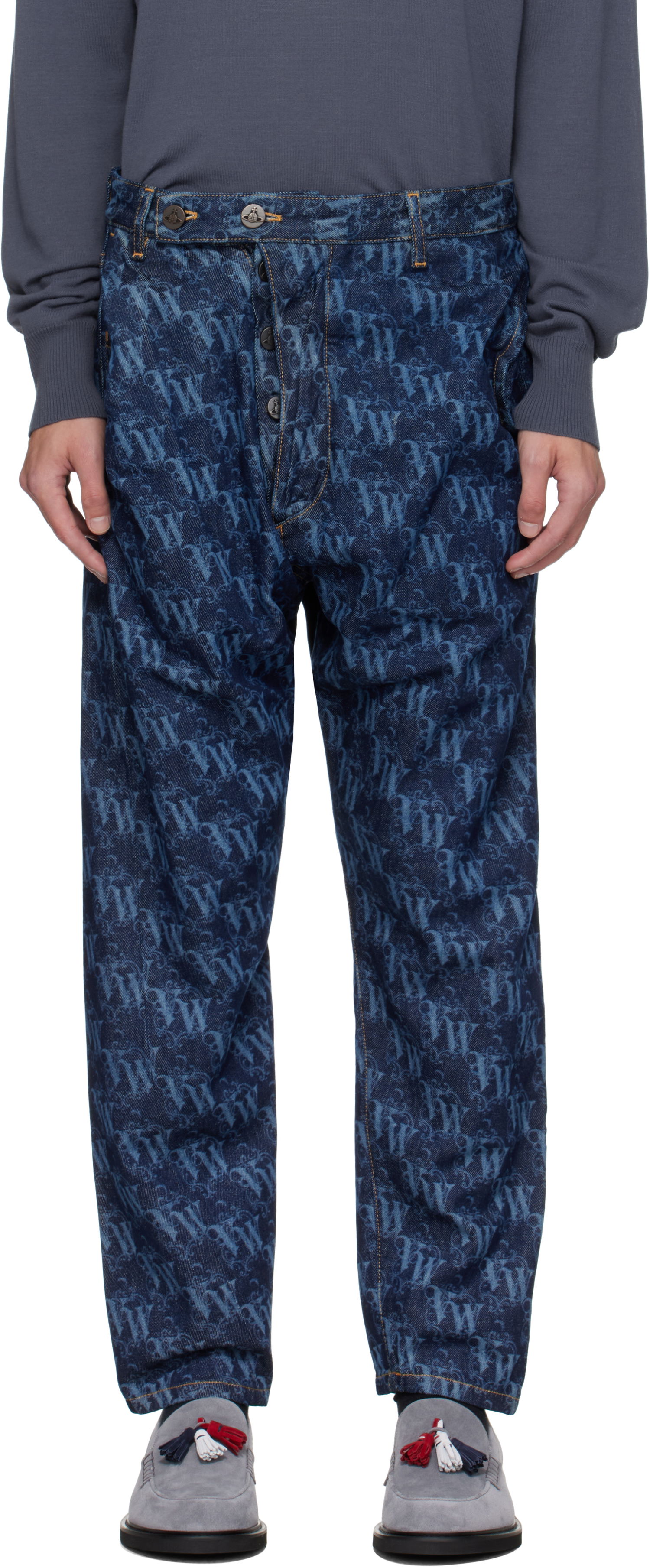 Jeans Vivienne Westwood Vivienne Westwood Drunken Patterned Jeans Sininen | 3902000X-W014I-AAA-, 0