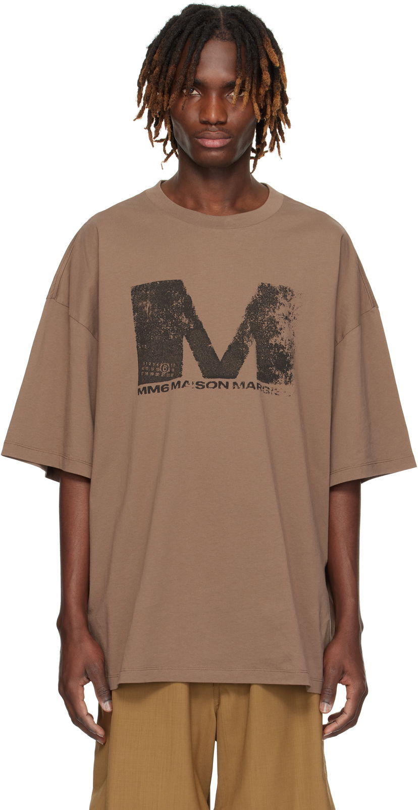 T-paita Maison Margiela Maison Margiela Graphic T-Shirt Ruskea | SH0GC0048 S24312