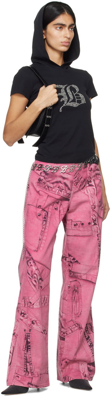 Jeans Blumarine Blumarine Trompe L'œil Print Wide-Leg Jeans Vaaleanpunainen | P422J128A, 3