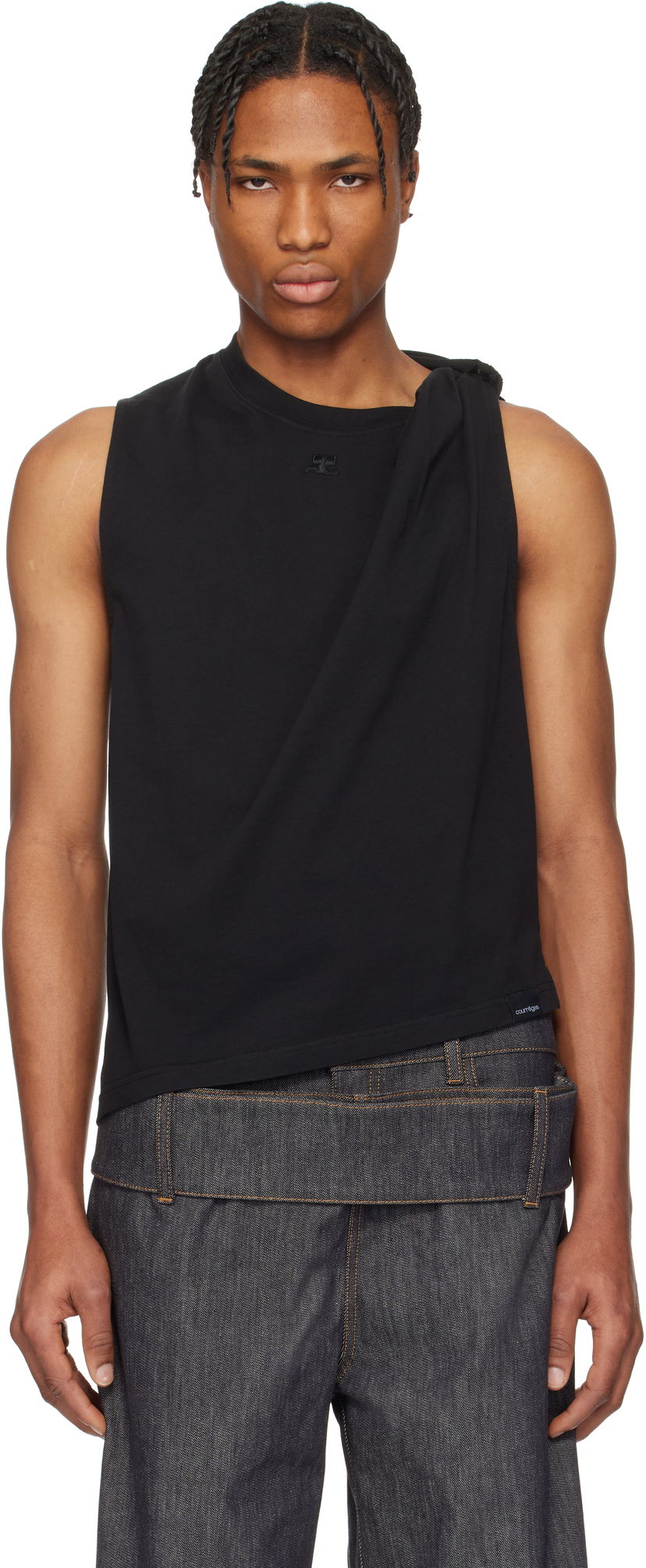 Tankkitoppi Courrèges Courrèges Twist Tank Top Musta | 125JDE119JS0107