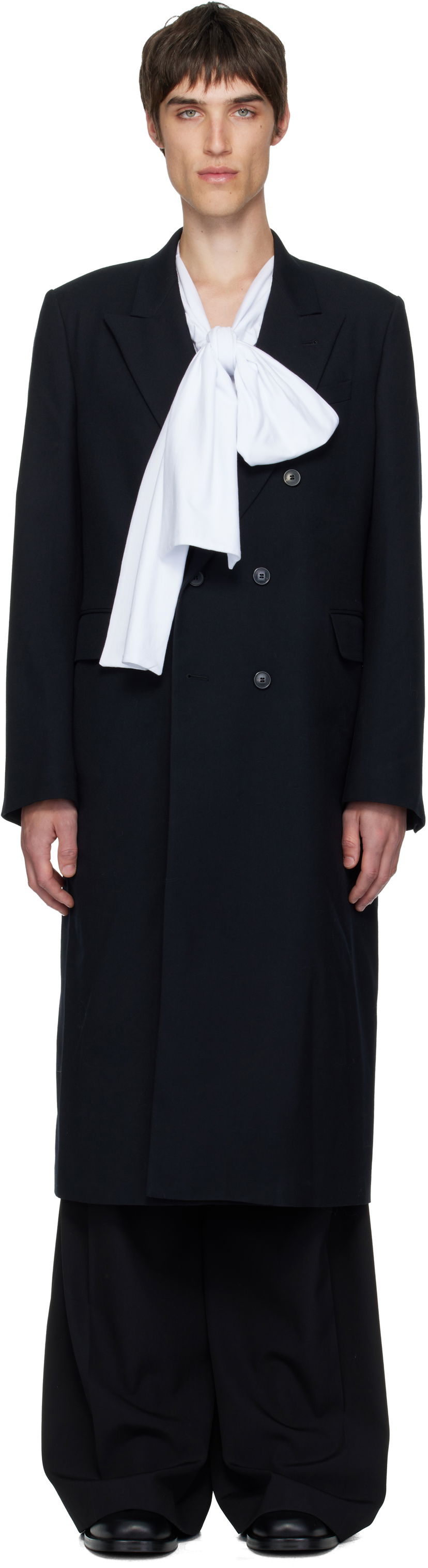 Takit Dries Van Noten Dries Van Noten Wool Twill Coat Musta | 252-020241-2246