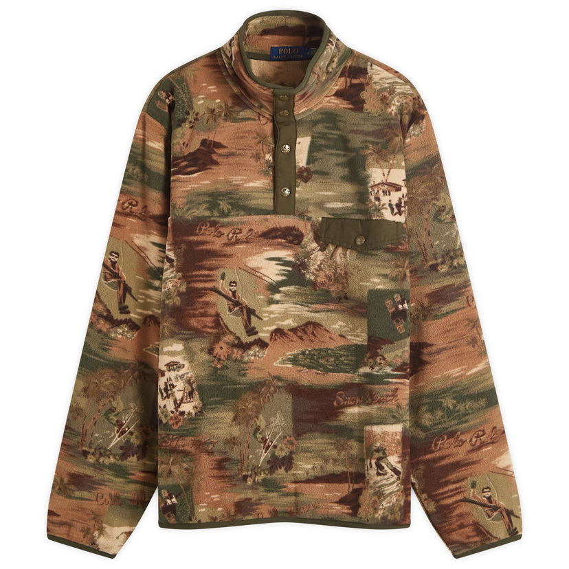 Huppari Polo by Ralph Lauren Camo Fleece Pullover Jacket Vihreä | 710958948001