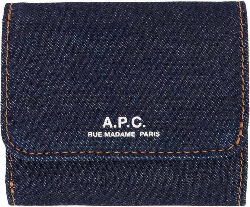 Lompakko A.P.C. A.P.C. Trifold Denim Wallet Sininen | COHIZ-H63650