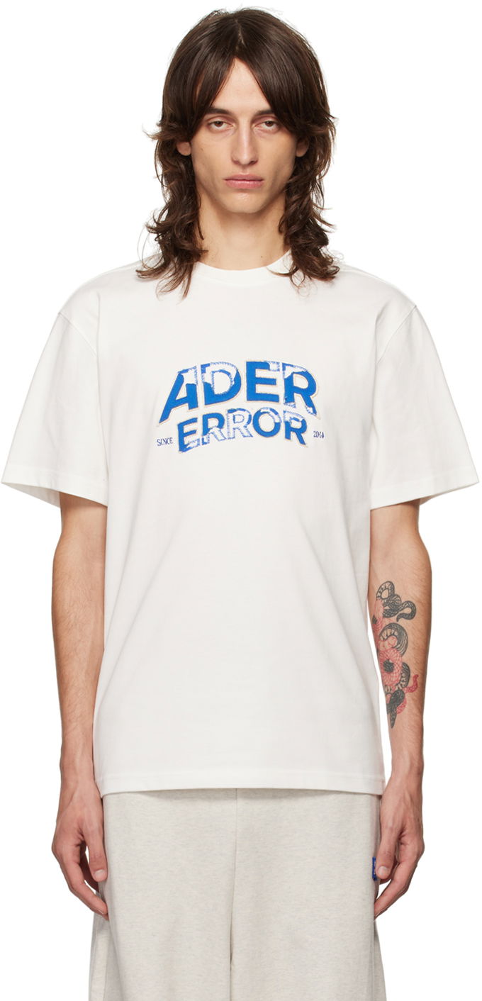 T-paita ADER ERROR Flocked Logo T-Shirt Valkoinen | BN25FYTS0101OW