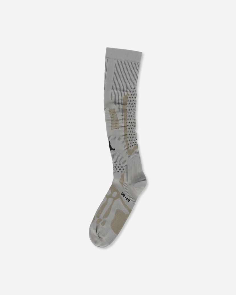 Sukat ROA Bones Logo Q-skin Technical Knee-High Socks Harmaa | RBMW0410YA53 BEG0002