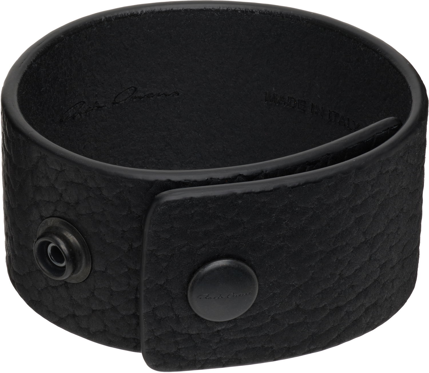 Rannerengas Rick Owens Rick Owens Concordians Anthem Leather Cuff Bracelet with Snaps Musta | RA02E0701 LBTBH, 1