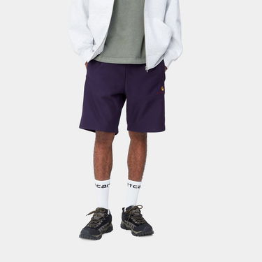 Shortsit Carhartt WIP American Script Sweat Short "Cassis" Tummansininen | I031685_1N8_XX, 0