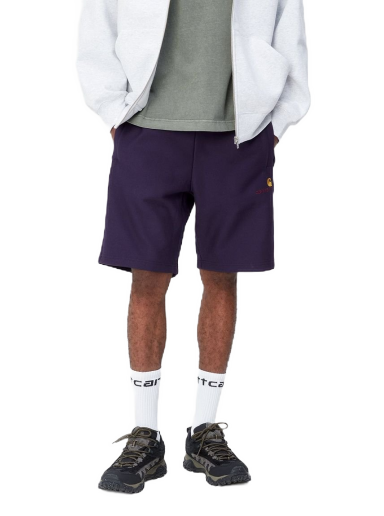 Shortsit Carhartt WIP American Script Sweat Short "Cassis" Tummansininen | I031685_1N8_XX