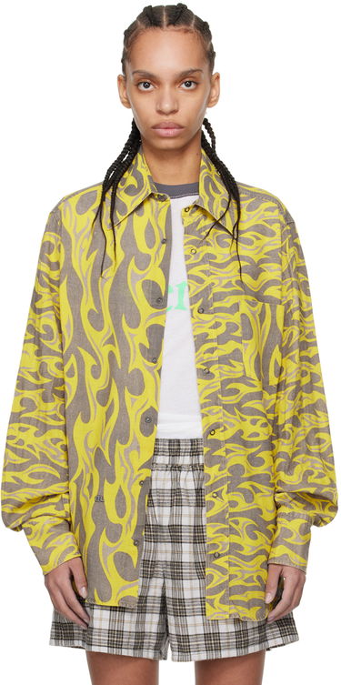 Paita ERL ERL Flame Print Relaxed Shirt Keltainen | ERL08B004, 0