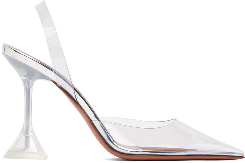 Tennarit ja kengät Amina Muaddi Transparent Holli Glass Sling Heels Valkoinen | HOLLI GLASS SLING PVC
