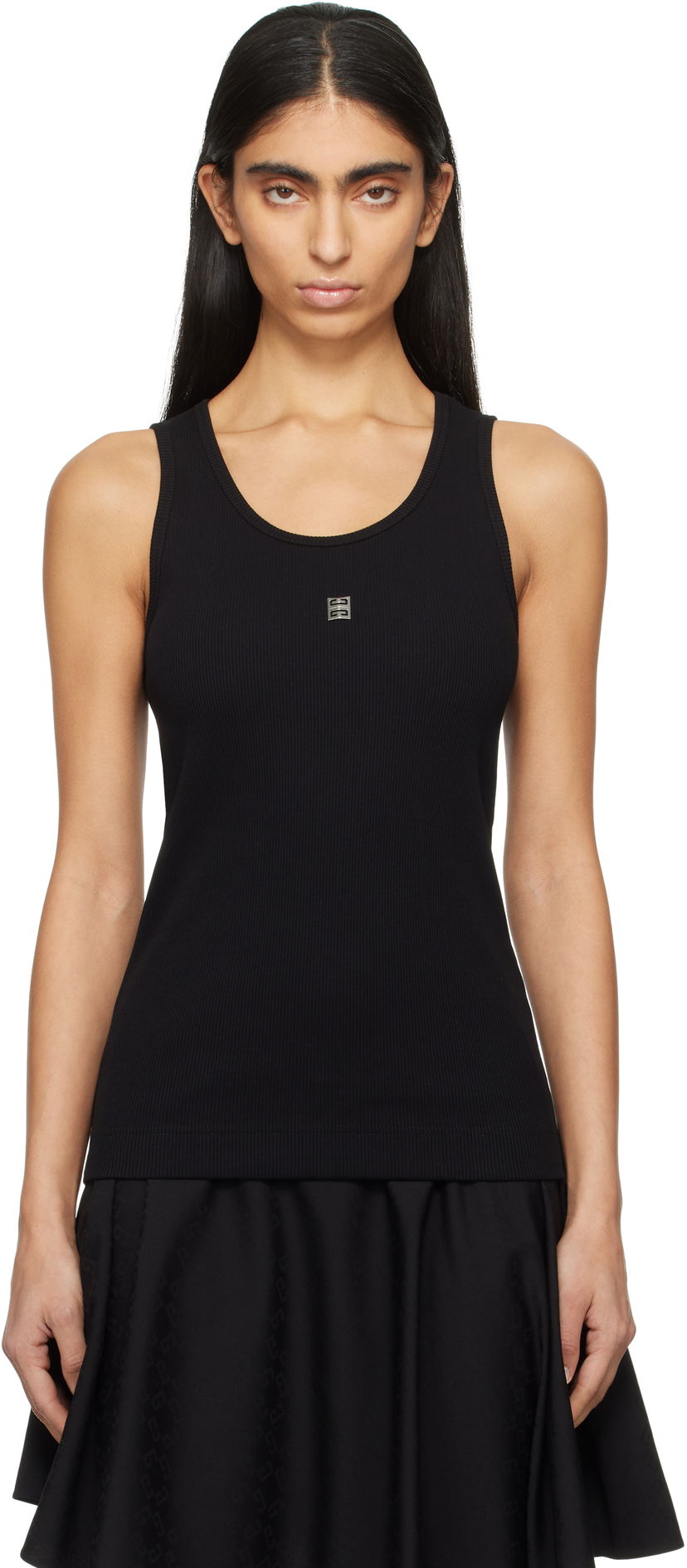 Tankkitoppi Givenchy Ribbed Tank Top Musta | BW70CH3YHY001