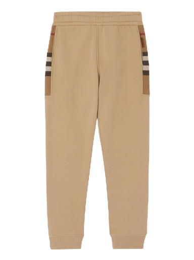 Verryttelyhousut Burberry Check Side Panel Sweatpants Beige | 8045014