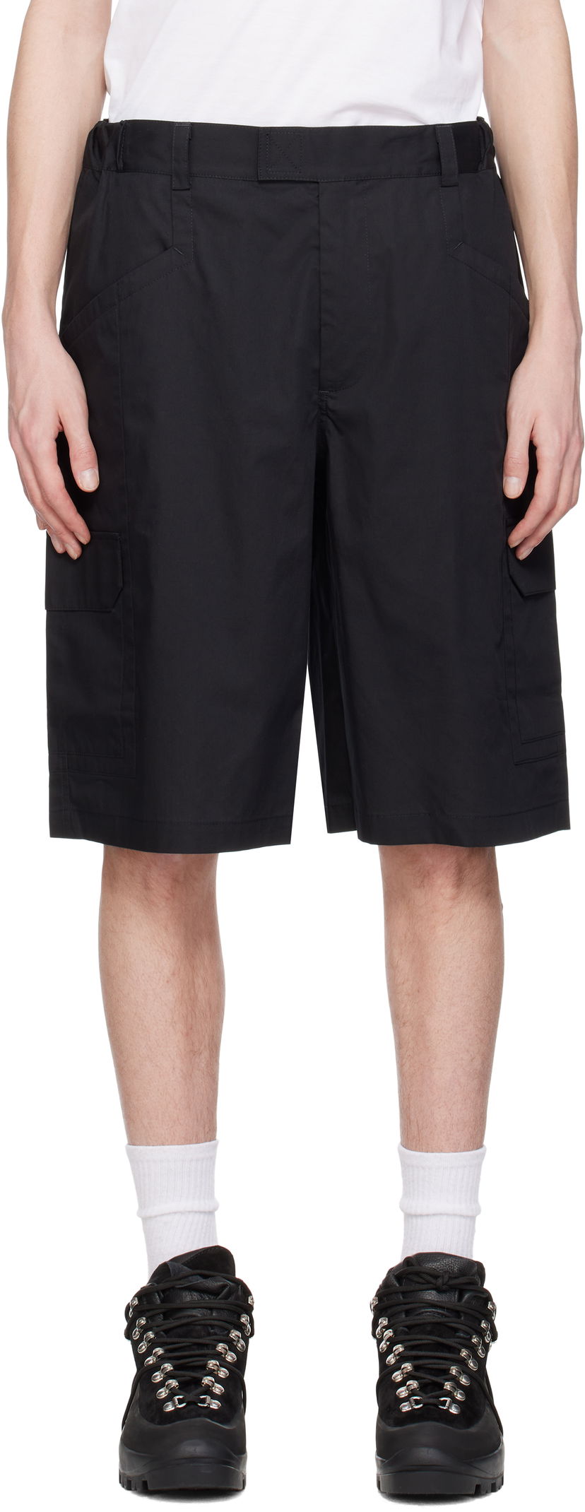 Shortsit GR10K GR10K Poplin Cargo Shorts Musta | BG112087DI