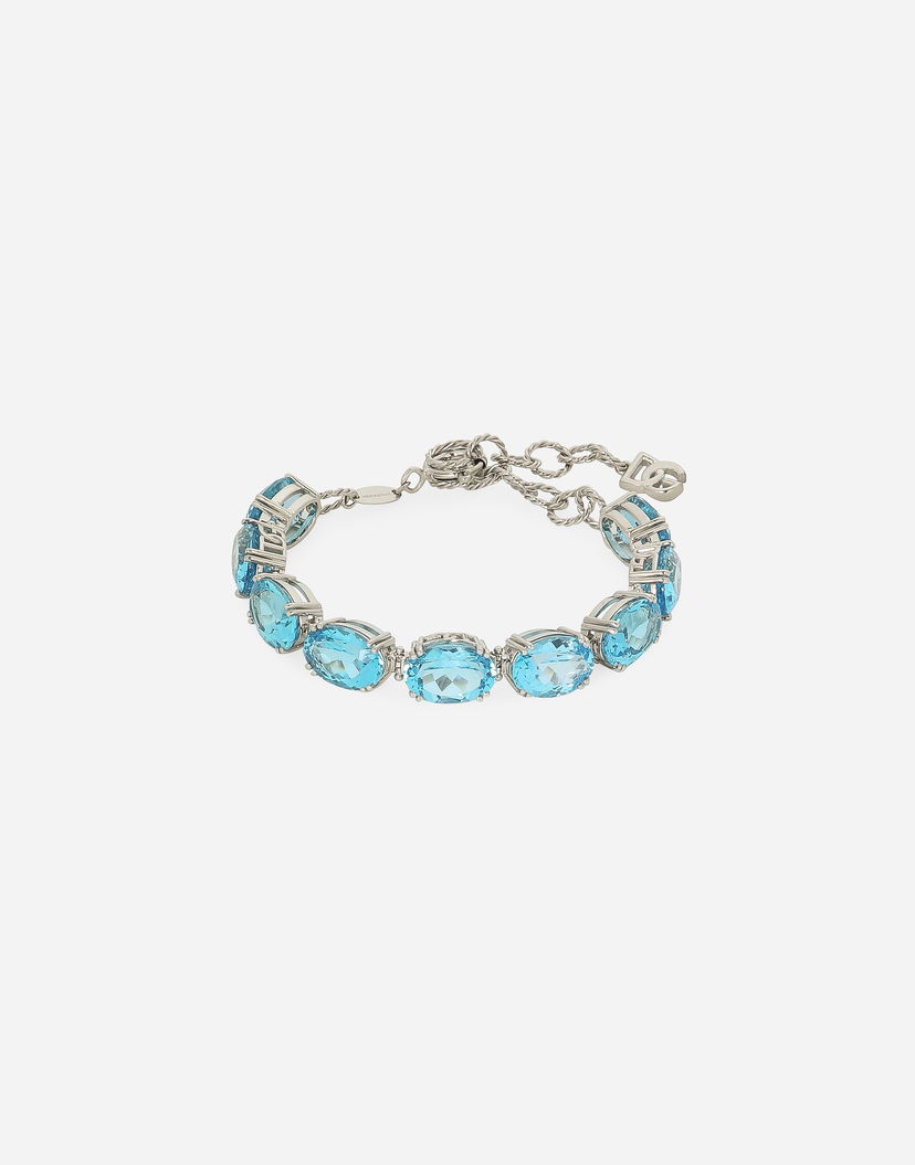 Rannerengas Dolce & Gabbana Dolce & Gabbana Anna 18kt White Gold Bracelet with Light Blue Topazes Sininen | WBQA4GWTOLB80001