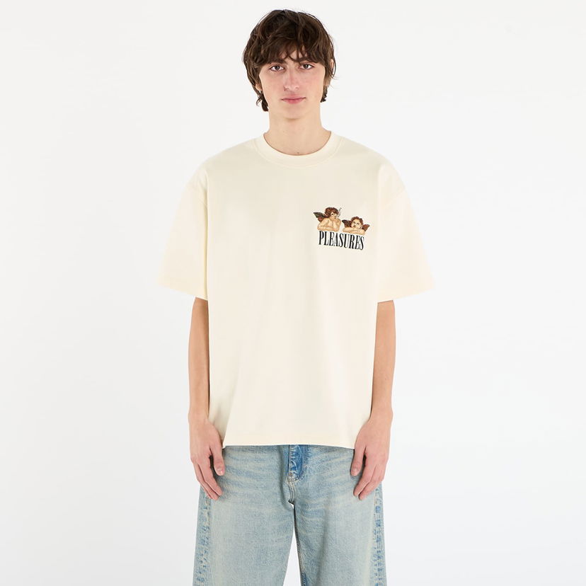 T-paita Pleasures T-Shirt Dynamic Short Sleeve Crewneck Beige | P25F046-ECRU