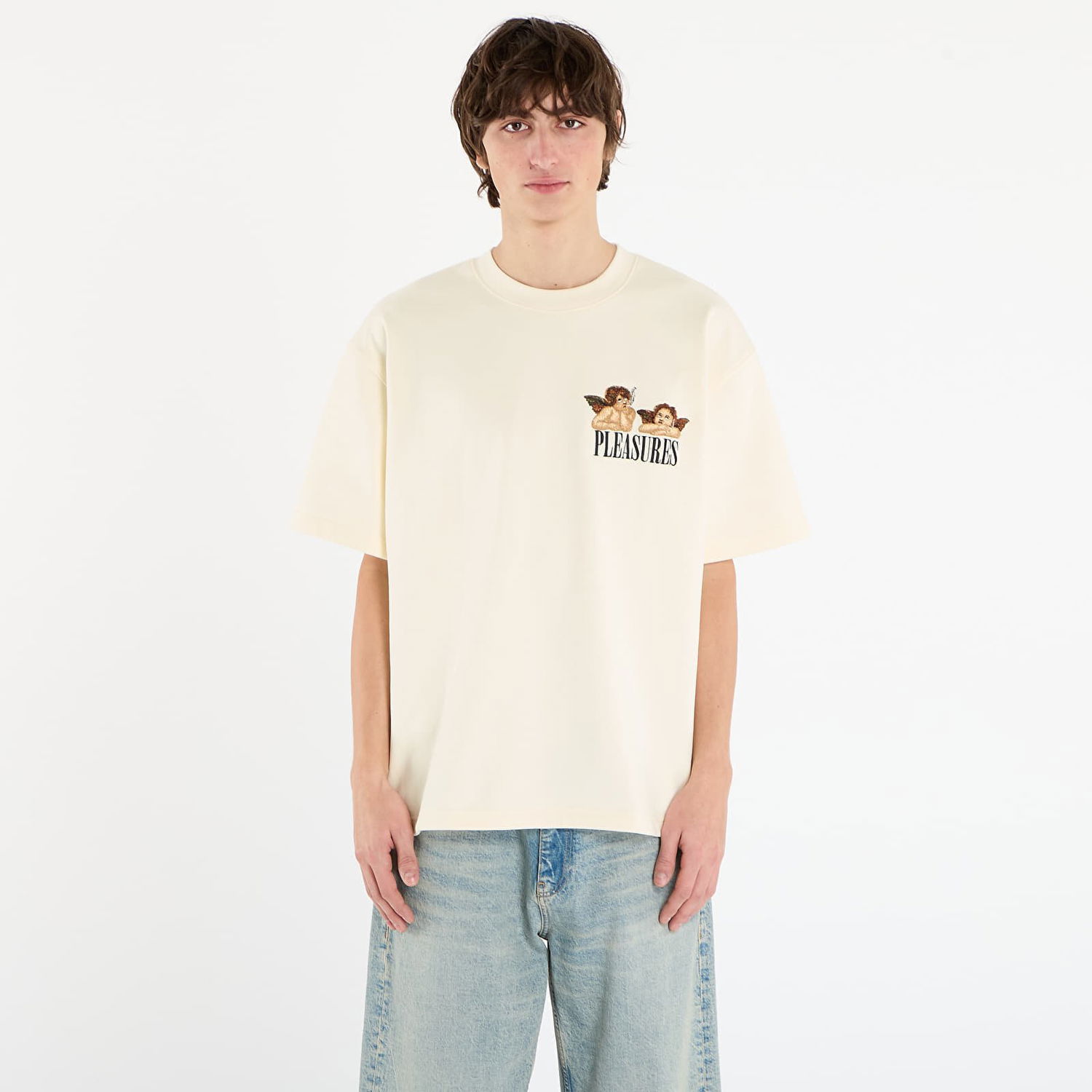 T-paita Pleasures T-Shirt Dynamic Short Sleeve Crewneck Beige | P25F046-ECRU, 0