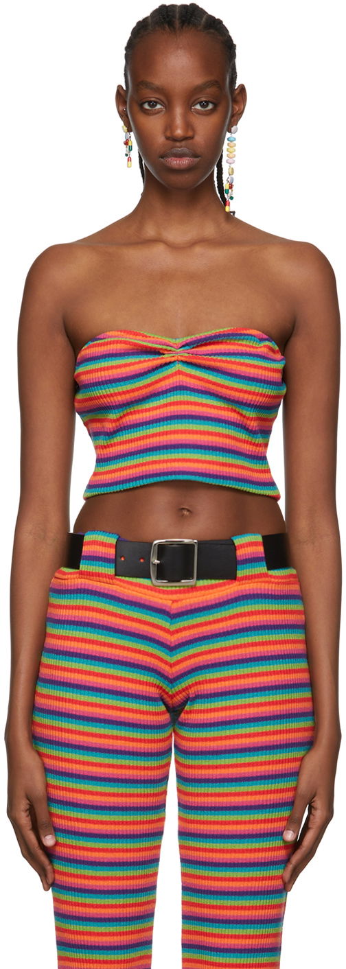 Tankkitoppi Anna Sui Exclusive Striped Tube Top Monivärinen | 522A20