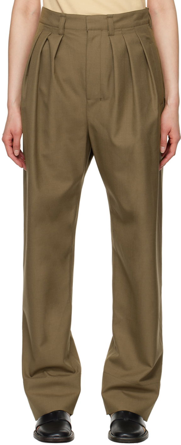 Housut LEMAIRE LEMAIRE Pleated Trousers Vihreä | PA1093 LF414
