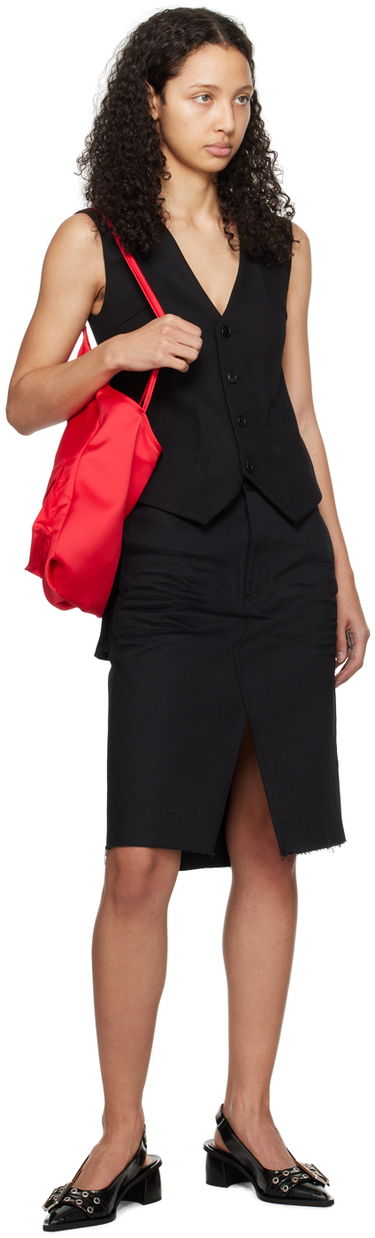 Hame We11done We11done Raw Edge Midi Skirt Musta | WD-DS0-24-303-W-BK, 3