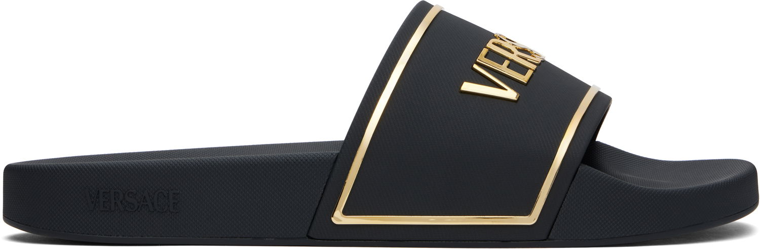 Tennarit ja kengät Versace Versace Logo Pool Slides Musta | 1018496_1A13176, 0