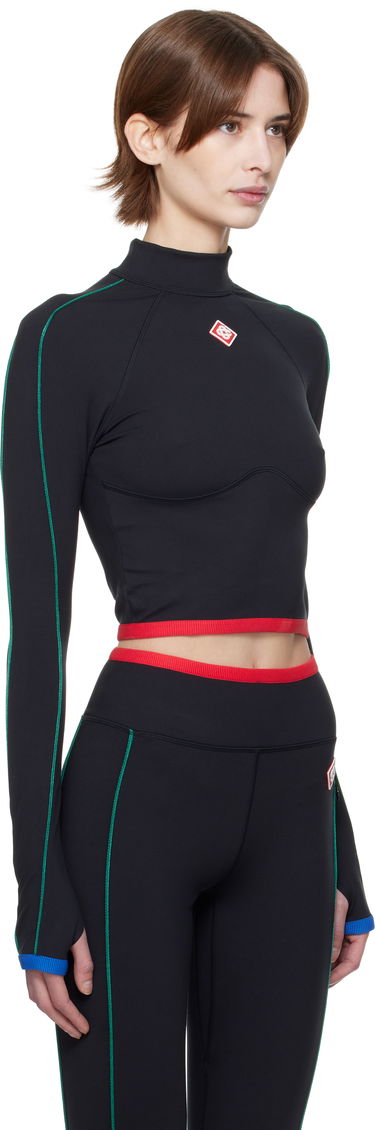 Crop top Casablanca Casablanca Raglan Sleeve Sport Top Musta | WPS25-ACT-027-01, 1