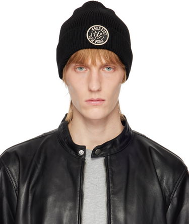 Pipo rag & bone Charlie Logo-Embroidered Wool Beanie Musta | WJK22HS009BV09, 0