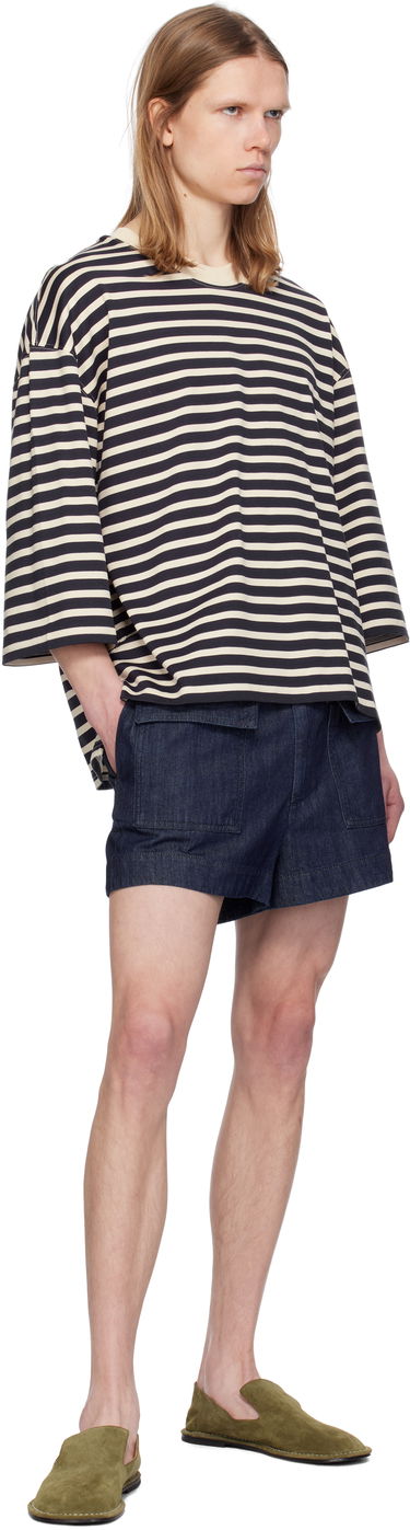 T-paita AMI AMI Paris Loose Fit Striped T-Shirt Musta | UTS056.JE0121, 3