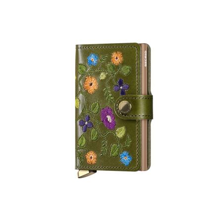 Lompakko Secrid Floral Embroidered Mini Cardholder Wallet Vihreä | MSt-Olive, 0