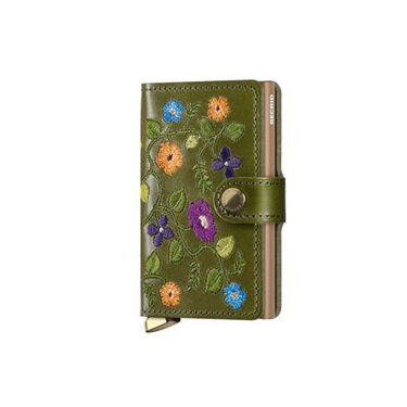 Lompakko Secrid Floral Embroidered Mini Cardholder Wallet Vihreä | MSt-Olive, 0