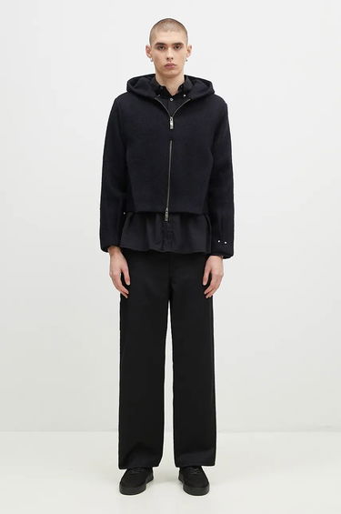 Huppari ADER ERROR Oversize Wool Blend Cropped Hoodie Musta | BN01FWJK1301BK, 6