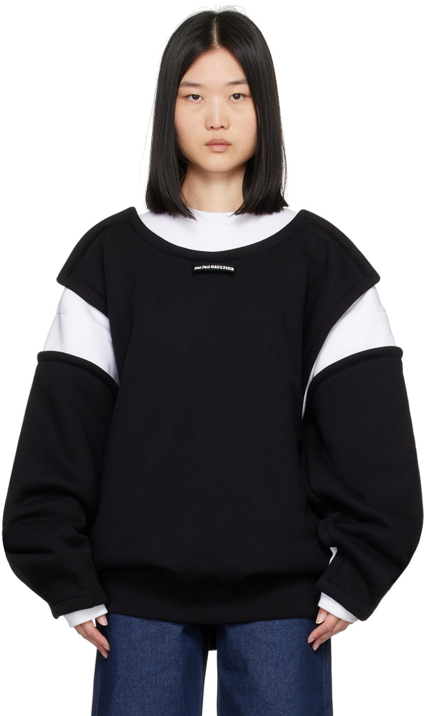 Huppari Jean Paul Gaultier Jean Paul Gaultier 'The Petit Grand' Layered Sweatshirt Musta | 24/30-F-SW040-J057-0100