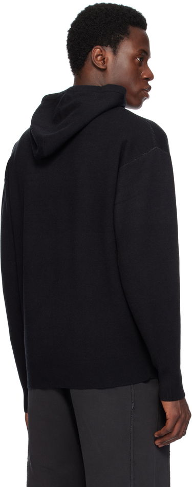 Huppari izzue Slogan Knit Hoodie Musta | IZXKNN4127W4NBKX, 2