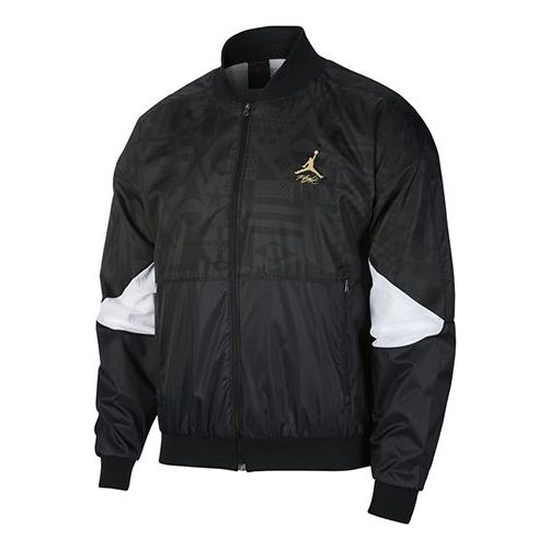 Bomber-takki Jordan Jordan Stand Collar Casual Jacket Musta | CJ9097-010