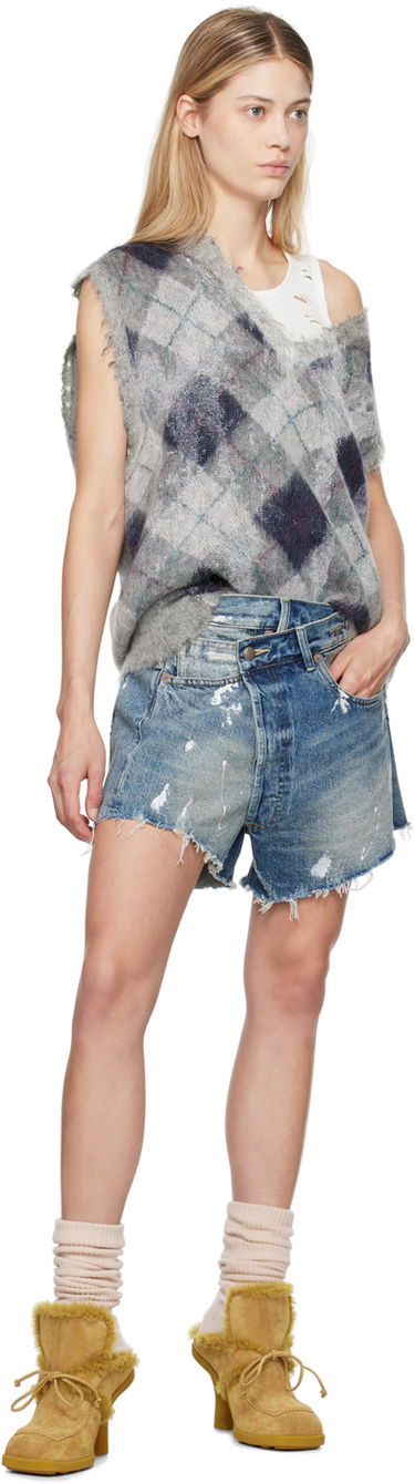 Villapaita R13 R13 Oversized Argyle Vest Harmaa | R13WY244-Y058B, 3